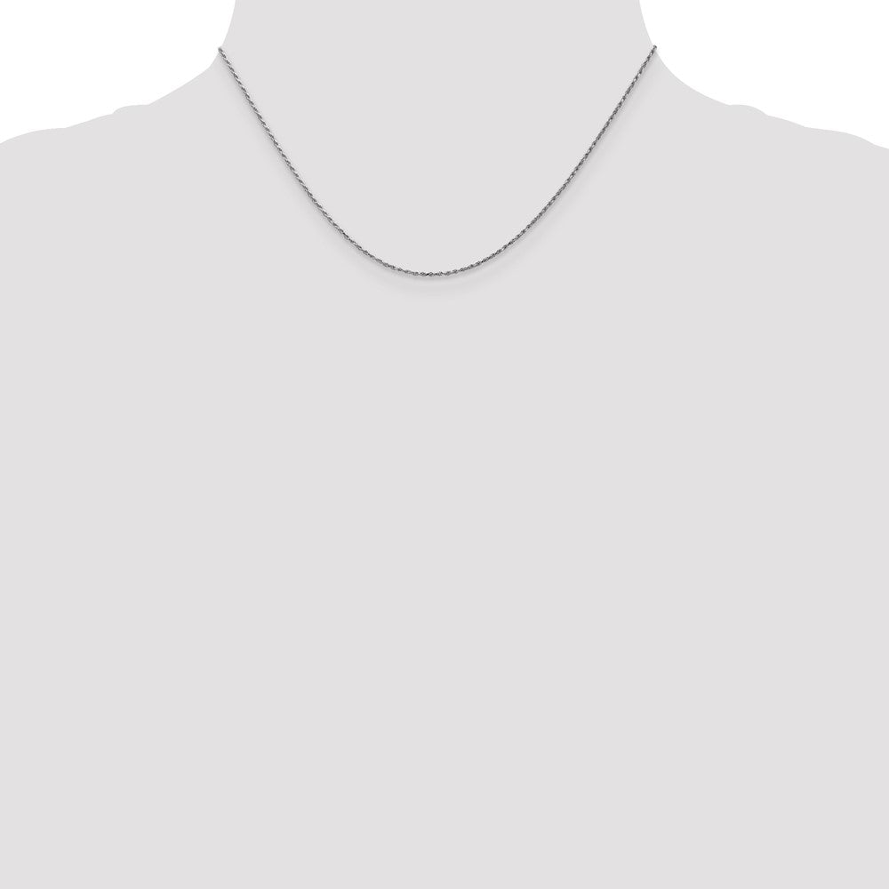Charlie & Co Jewelry | 14k White Gold 6 Inch 1.15mm Diamond-cut Machine Made Rope With Lobster Clasp Chain Chain - Model W010