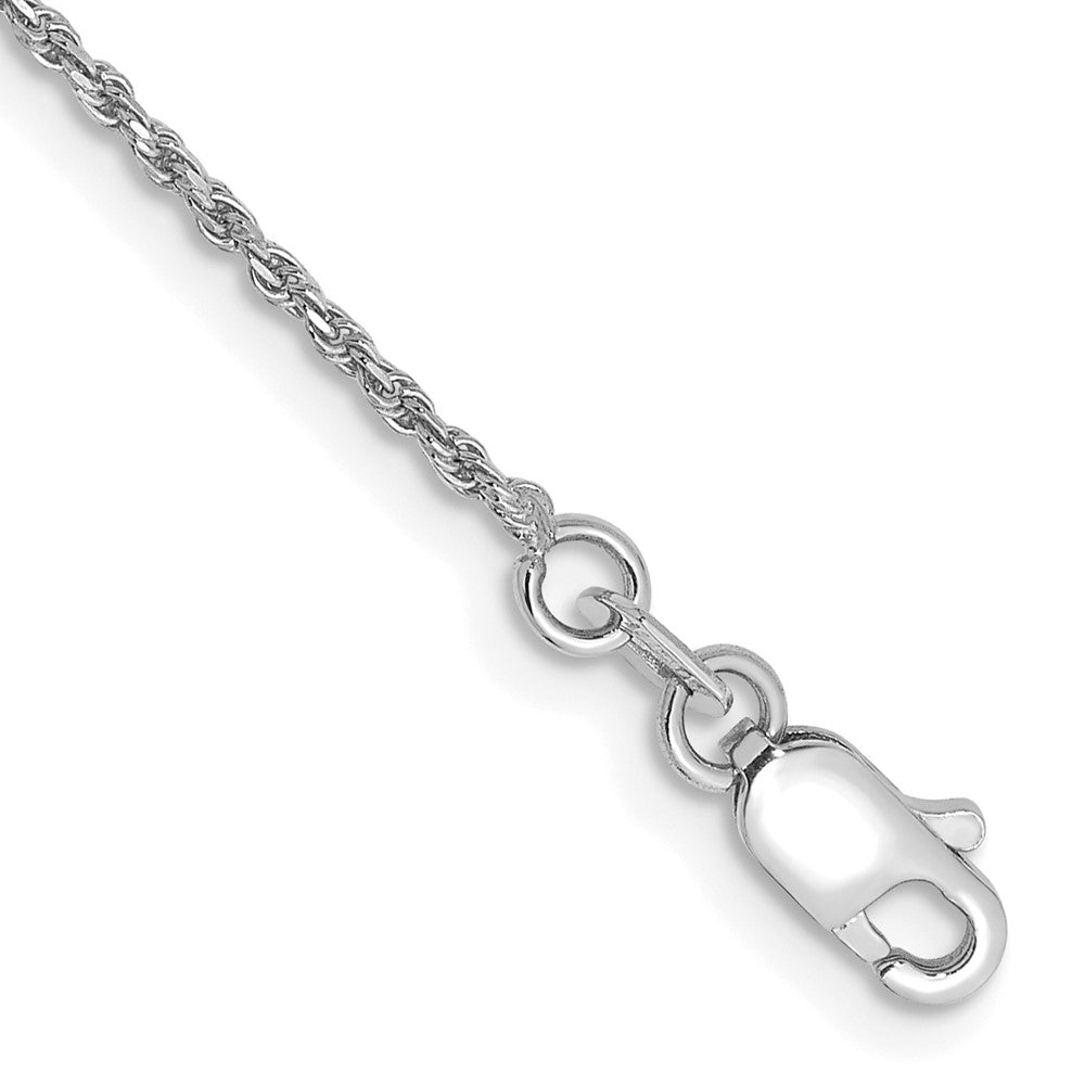 Charlie & Co Jewelry | 14k White Gold 1.15mm Diamond-cut Machine Made Rope With Lobster Clasp Chain Bracelet - Model W010