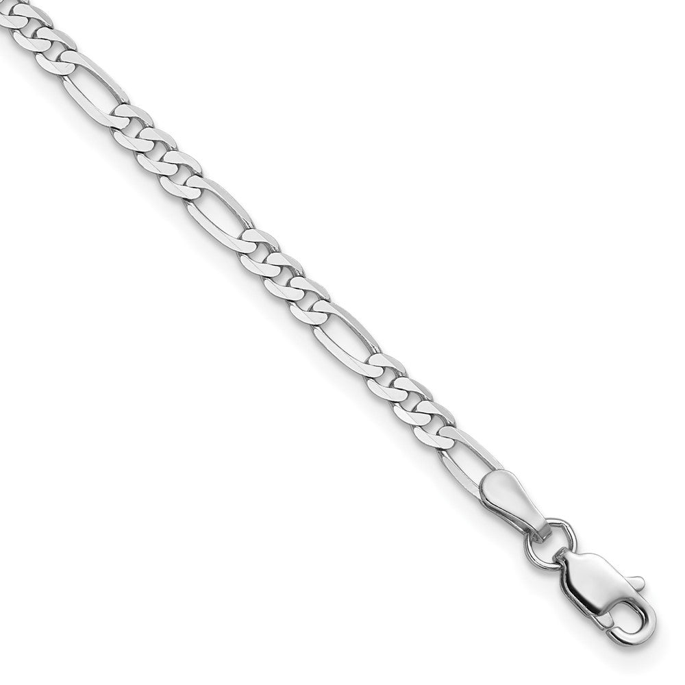 Charlie & Co Jewelry | 14k White Gold 7 Inch 2.75mm Flat Figaro With Lobster Clasp Bracelet - Model WFIG070