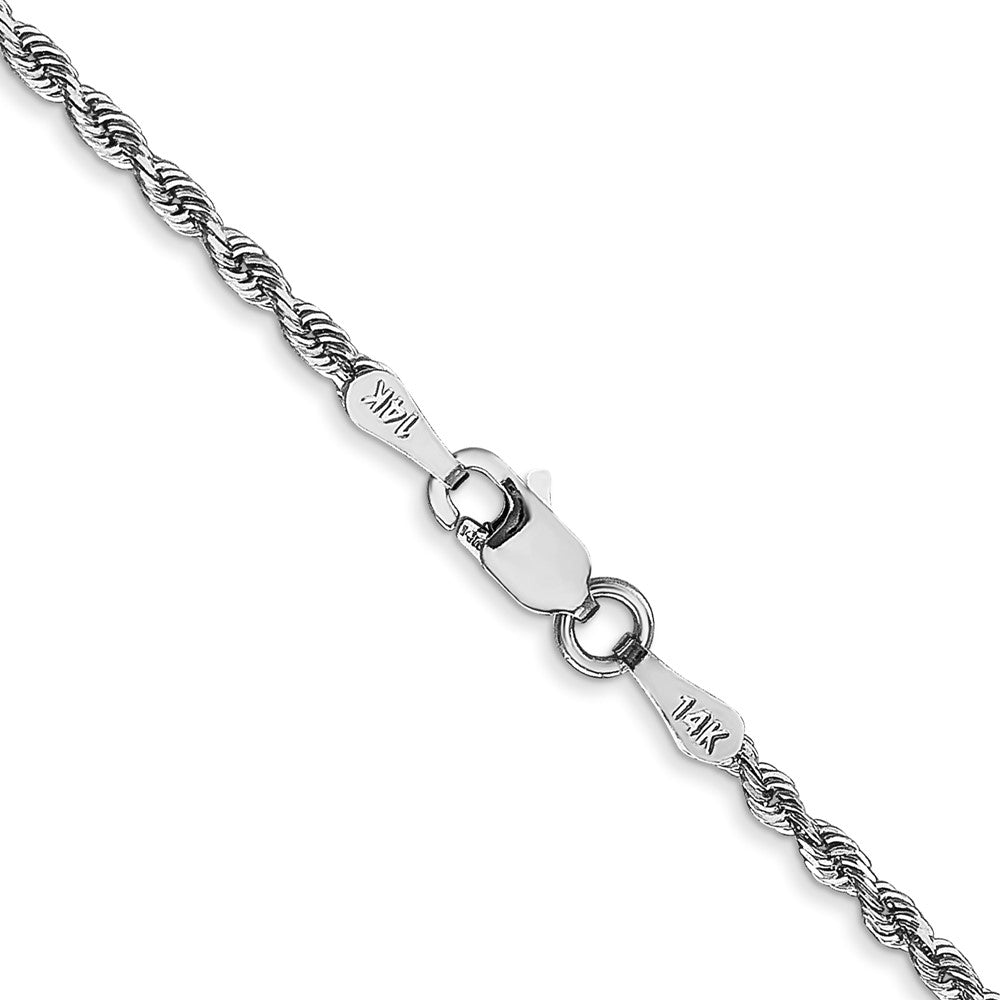 Charlie & Co Jewelry | 14k White Gold 7 Inch 2mm Diamond-cut Quadruple Rope Lobster Clasp Chain - Model WQT016