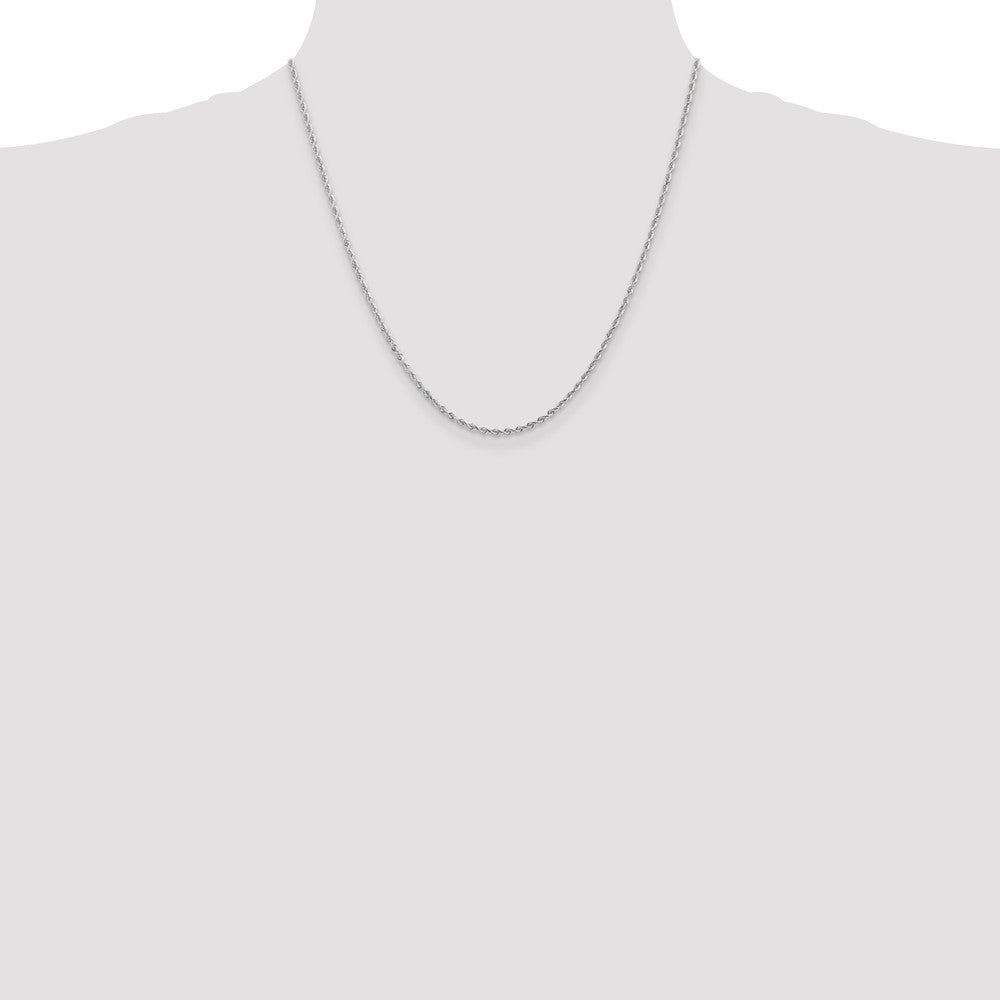 Charlie & Co Jewelry | 14k White Gold 7 Inch 2mm Diamond-cut Quadruple Rope Lobster Clasp Chain - Model WQT016