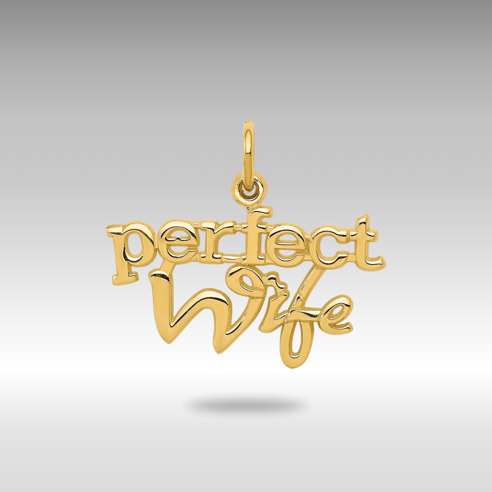 Gold PERFECT WIFE Charm Necklace - Model XAC293 - Charlie & Co. Jewelry