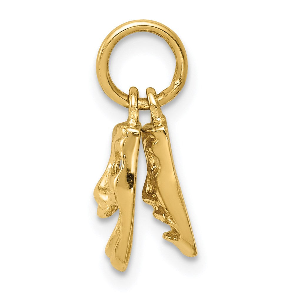 14K Gold Two-Piece Comedy and Tragedy Masks Necklace Pendant - Charlie & Co. Jewelry