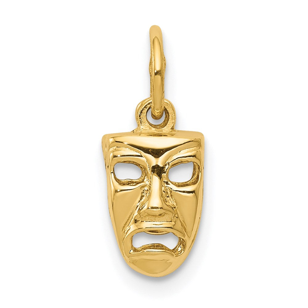 14K Gold Two-Piece Comedy and Tragedy Masks Necklace Pendant - Charlie & Co. Jewelry