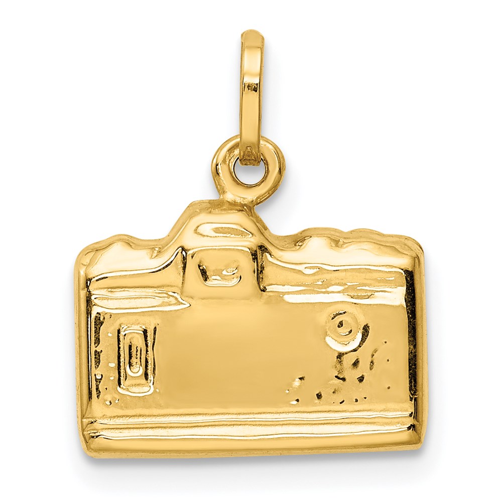 14K Gold 3D Polished Camera Pendant - Charlie & Co. Jewelry