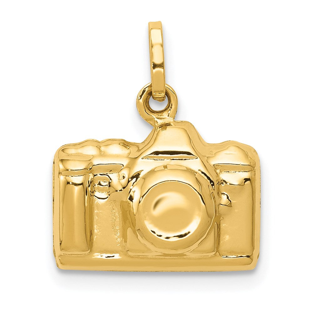 14K Gold 3D Polished Camera Pendant - Charlie & Co. Jewelry