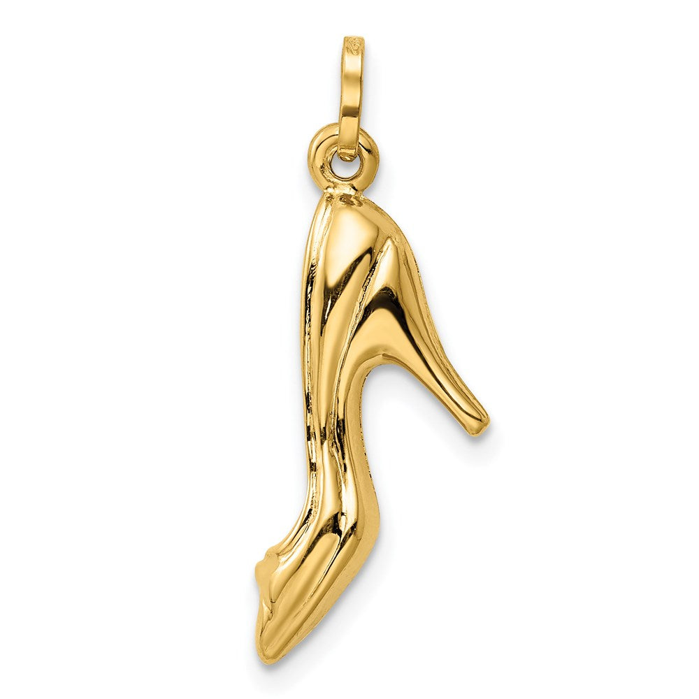14K Gold 3D High Heel Shoe Pendant - Charlie & Co. Jewelry