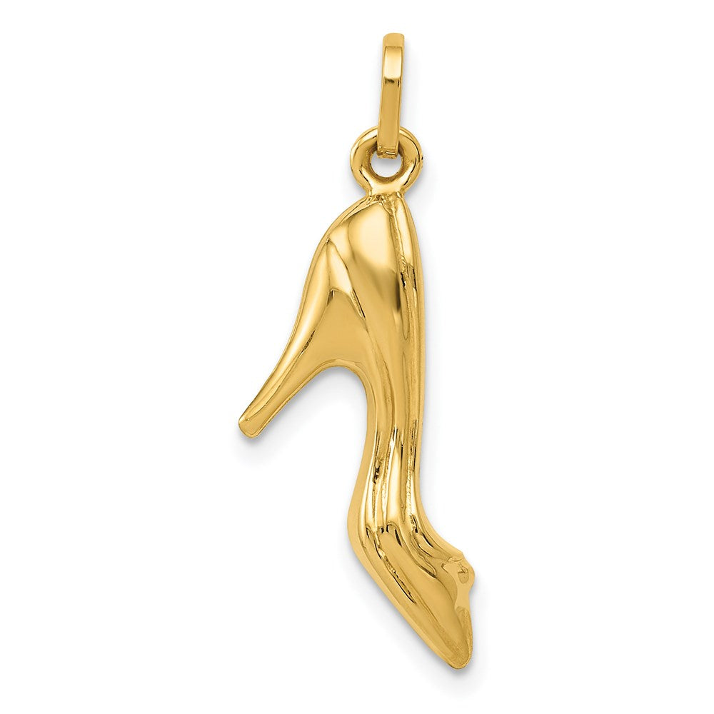 14K Gold 3D High Heel Shoe Pendant - Charlie & Co. Jewelry