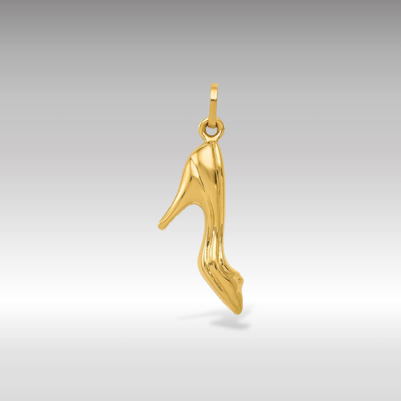 14K Gold 3D High Heel Shoe Pendant - Charlie & Co. Jewelry