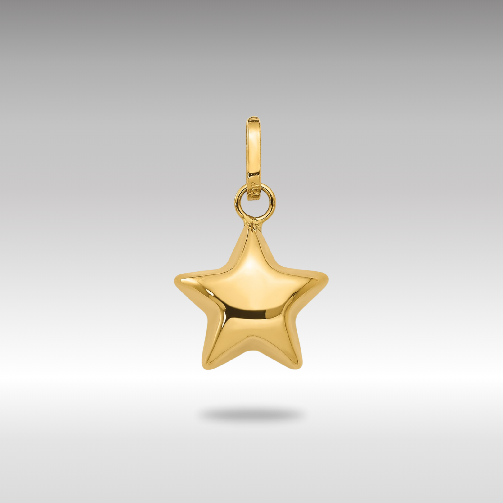 Gold 3D Puffed Star Charm Necklace Model-XCH156 - Charlie & Co. Jewelry