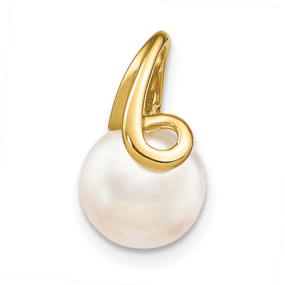 Charlie & Co Jewelry | 14k 8-9mm White Button Freshwater Cultured Pearl Pendant Slide - Model XCH673
