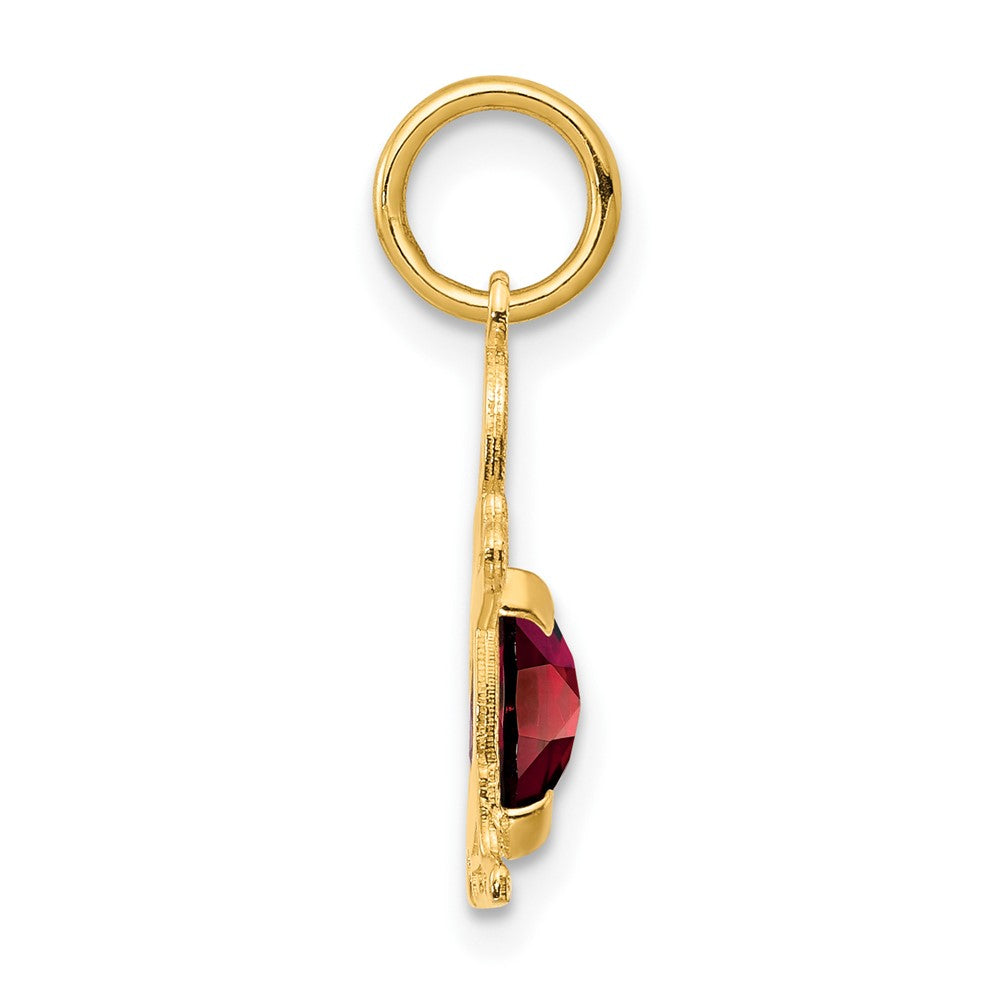 14K Gold Boy January Birthstone Garnet Charm Pendant - Charlie & Co. Jewelry