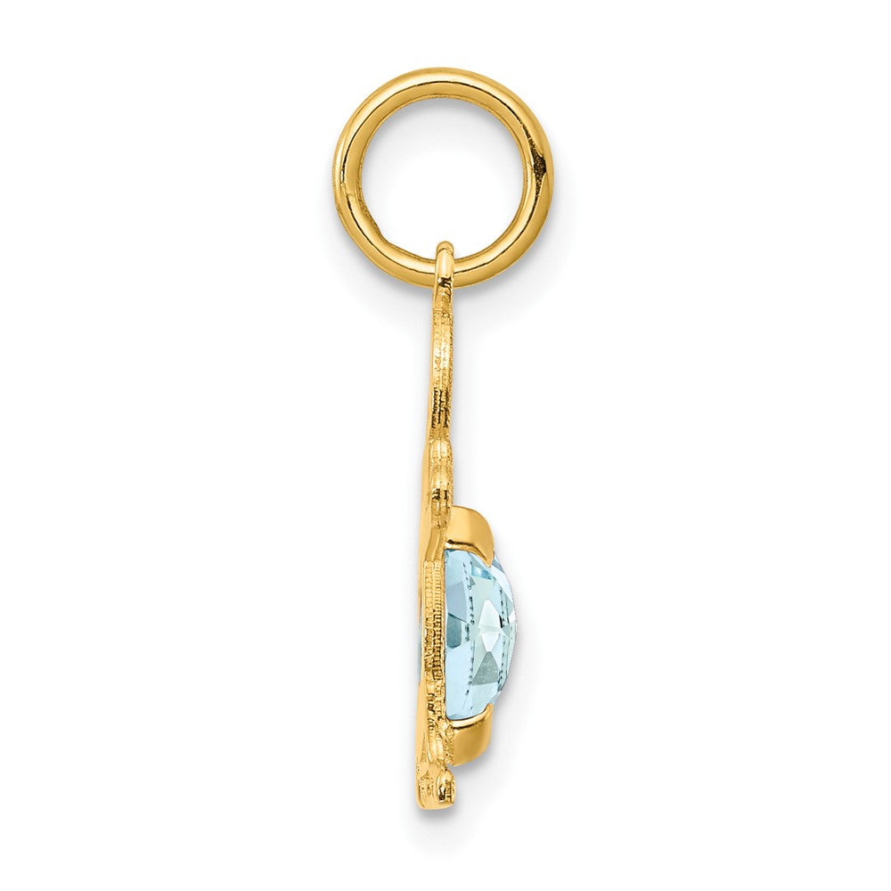 Boy March Birthstone Aquamarine Pendant - Charlie & Co. Jewelry