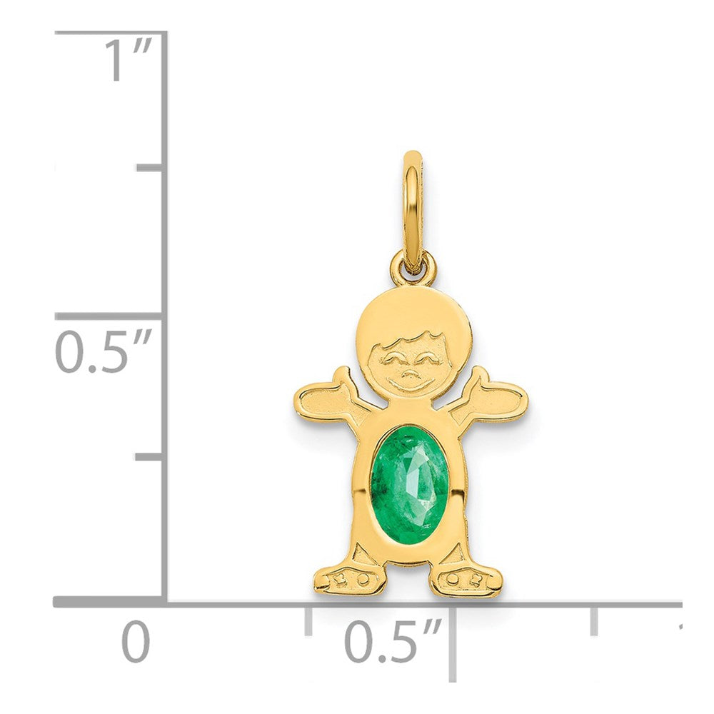 Boy May Birthstone Emerald Pendant - Charlie & Co. Jewelry