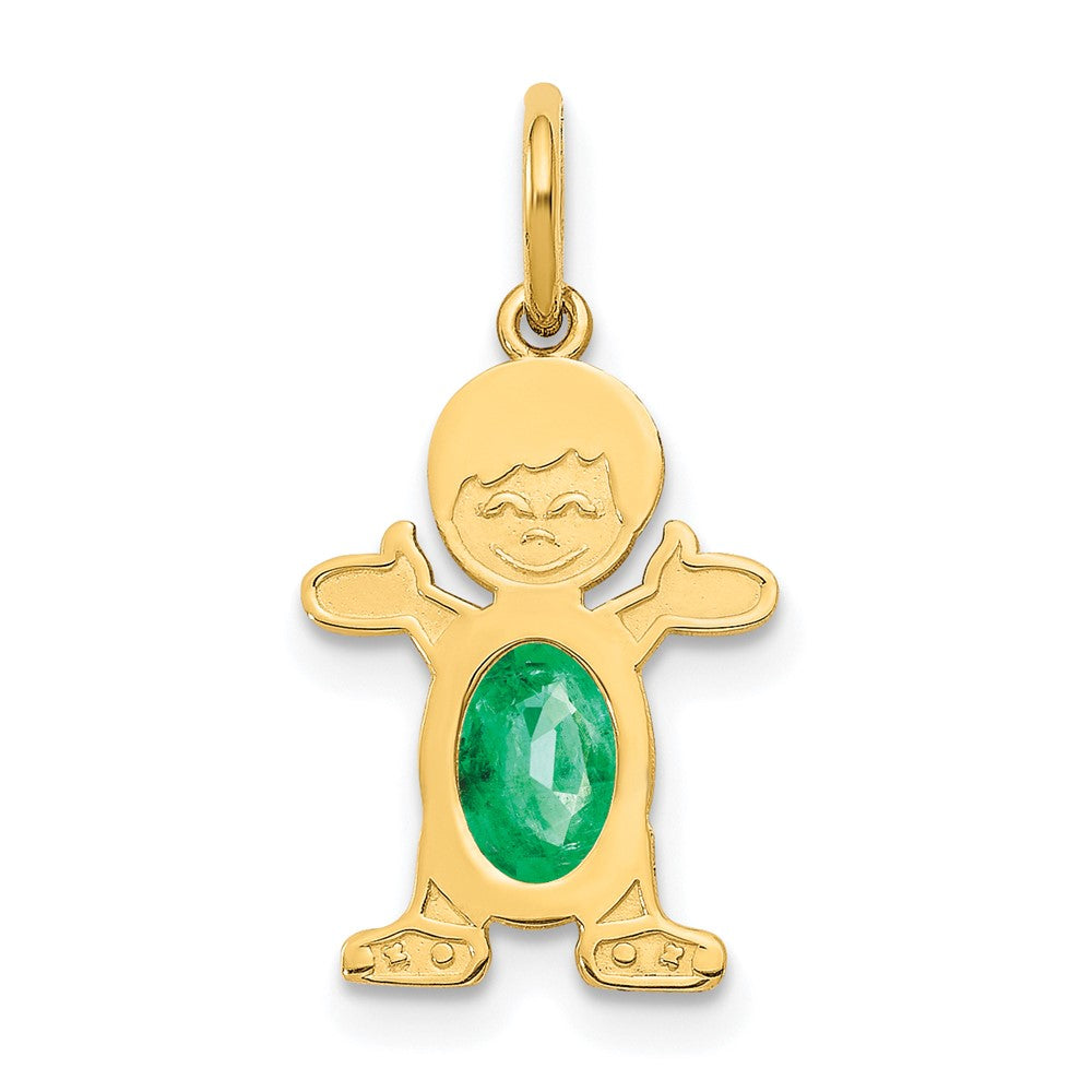 Boy May Birthstone Emerald Pendant - Charlie & Co. Jewelry