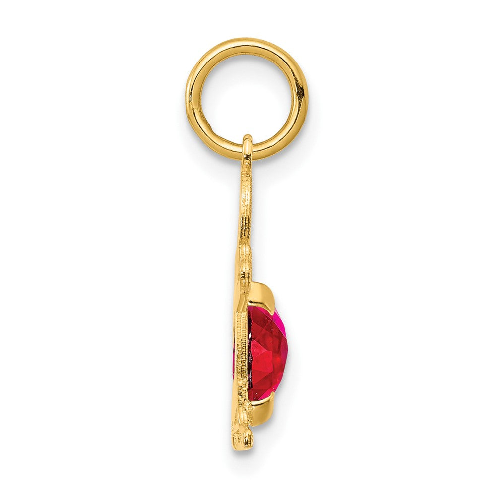 Boy July Birthstone Ruby Pendant - Charlie & Co. Jewelry