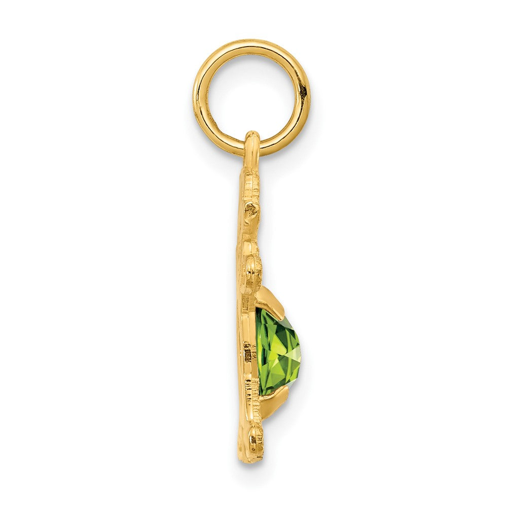 14K Gold Girl August Birthstone Peridot Charm Pendant - Charlie & Co. Jewelry