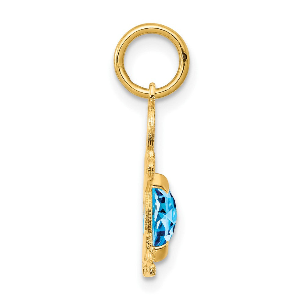 Boy December Birthstone Blue Topaz Pendant - Charlie & Co. Jewelry