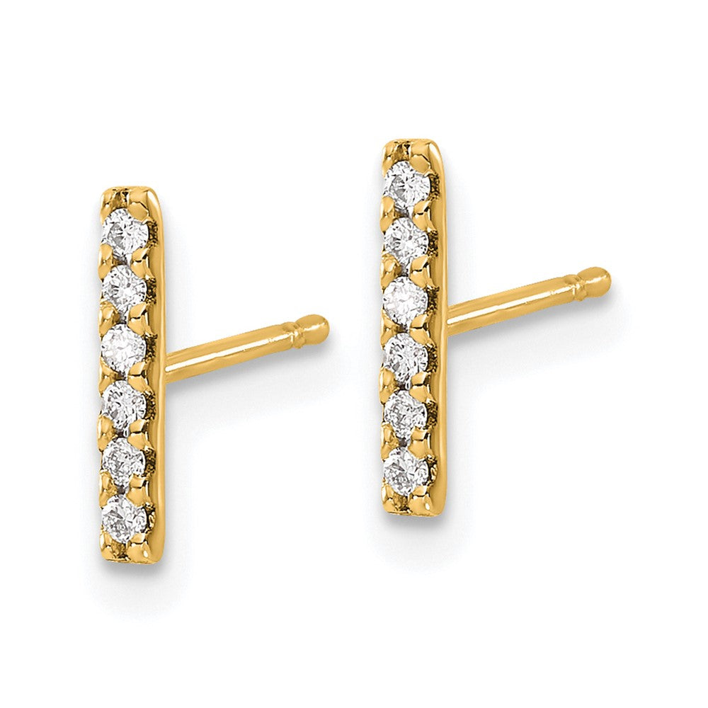 Gold Diamond Bar Earrings - Model XE3075VS - Charlie & Co. Jewelry