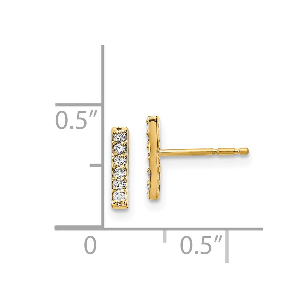 Gold Diamond Bar Earrings - Model XE3075VS - Charlie & Co. Jewelry