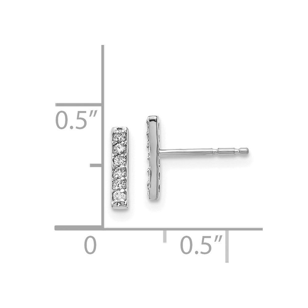 White Gold Diamond Bar Earrings - Model XE3075WVS - Charlie & Co. Jewelry