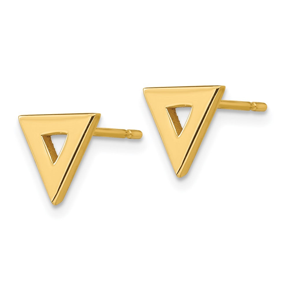 Gold Open Triangle Post Earrings - Model XE3082 - Charlie & Co. Jewelry