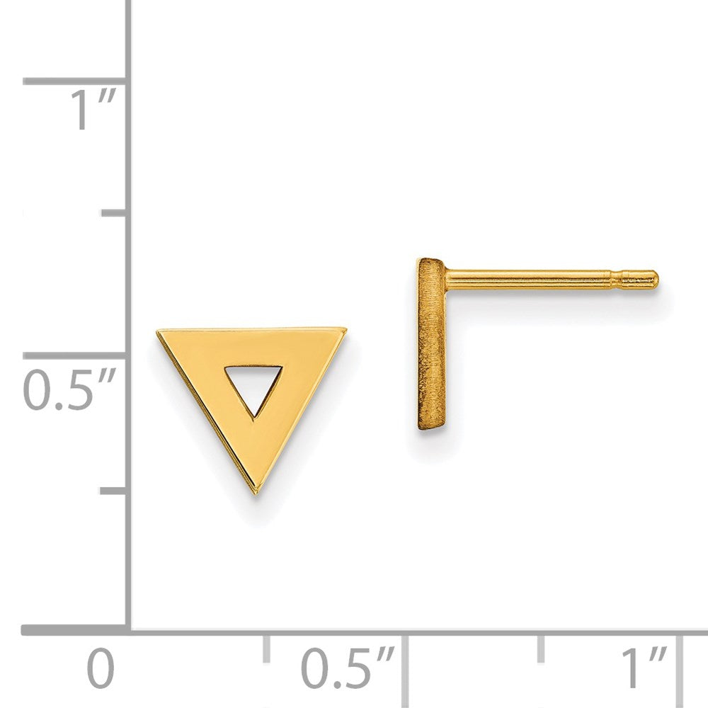 Gold Open Triangle Post Earrings - Model XE3082 - Charlie & Co. Jewelry