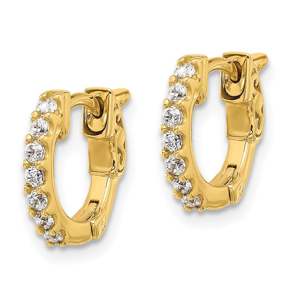 Gold 0.31ct 14-1.75mm Round Hoop with Safety Clasp Diamond Earrings - Model XE3252AA - Charlie & Co. Jewelry