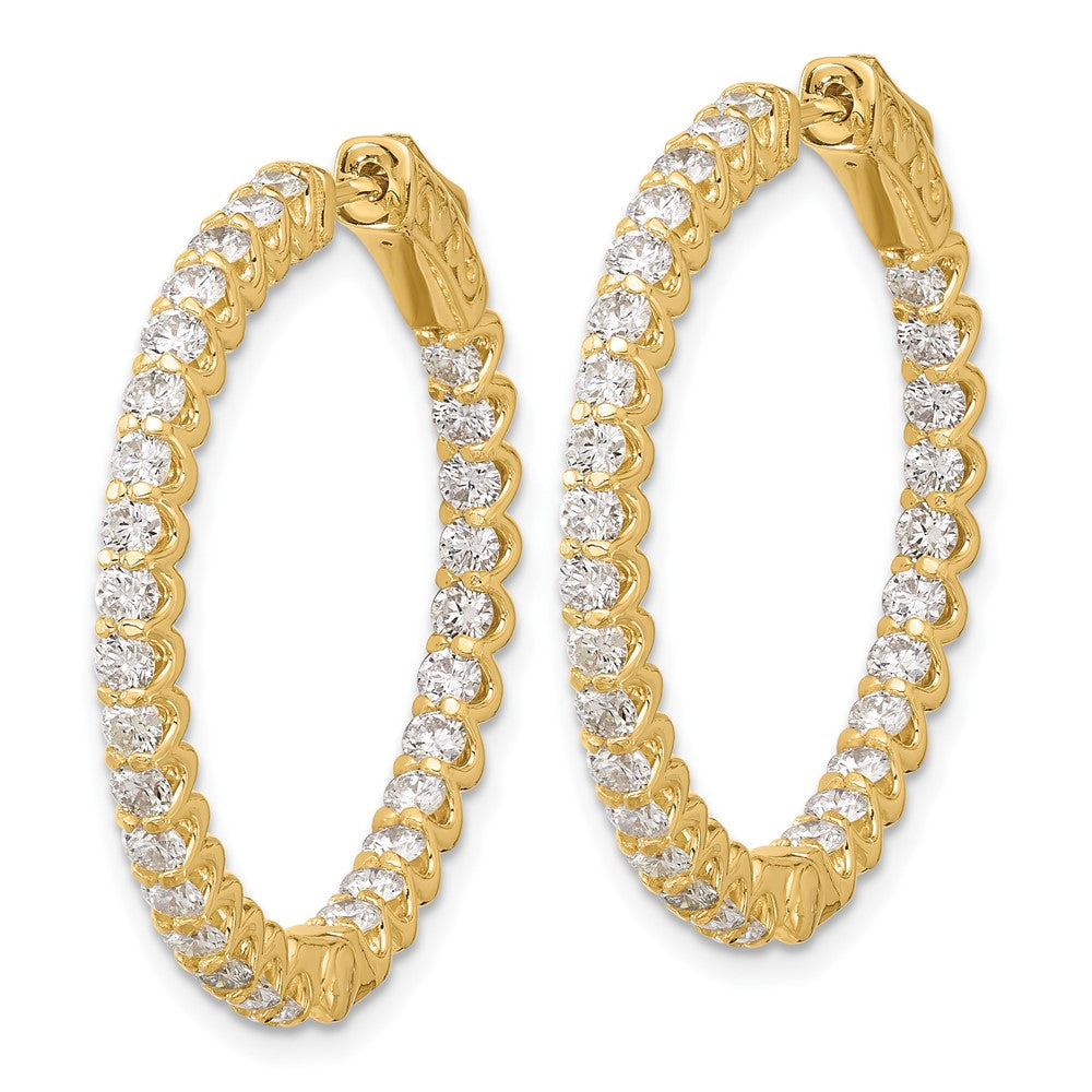 Gold 2.9ct 58-2.3mm In/Out Hoop with Safety Clasp Diamond Earrings - Model XE3270AA - Charlie & Co. Jewelry