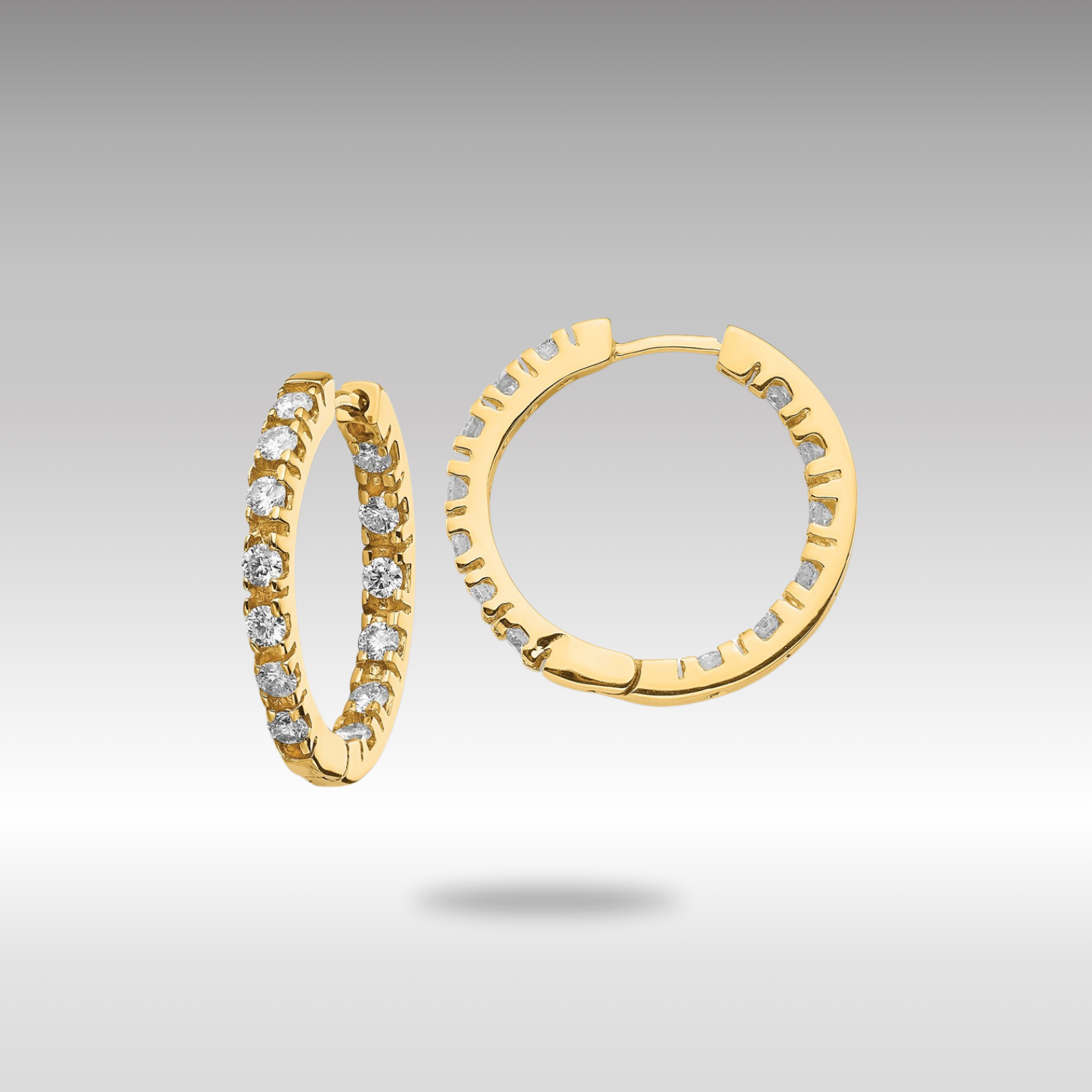 Diamond hinged fashion hoop earrings