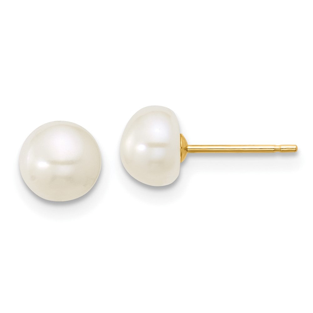 Gold 6-7mm White FW Cultured Pearl 18in. Necklace 7.25 Bracelet Earring Set - Model XF500SET - Charlie & Co. Jewelry