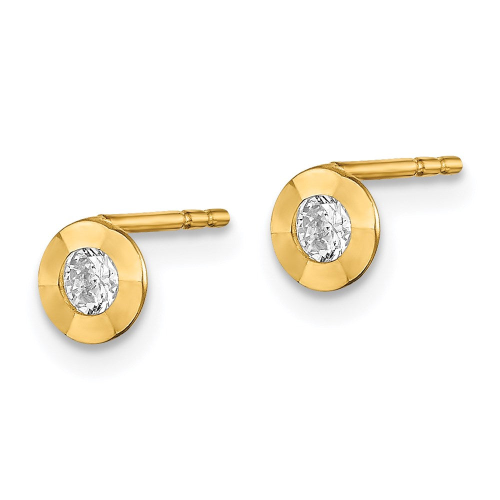 Gold Madi K CZ Post Earrings - Model XF703E - Charlie & Co. Jewelry