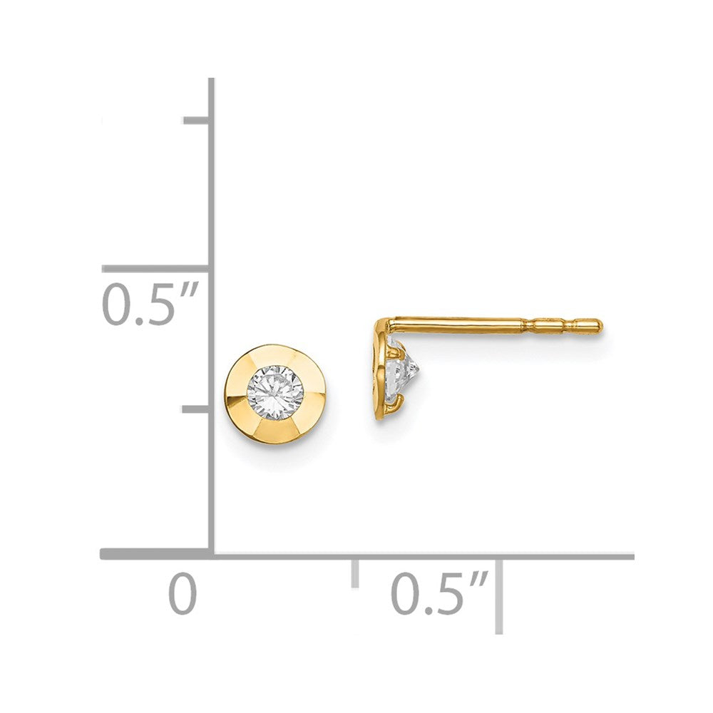 Gold Madi K CZ Post Earrings - Model XF703E - Charlie & Co. Jewelry