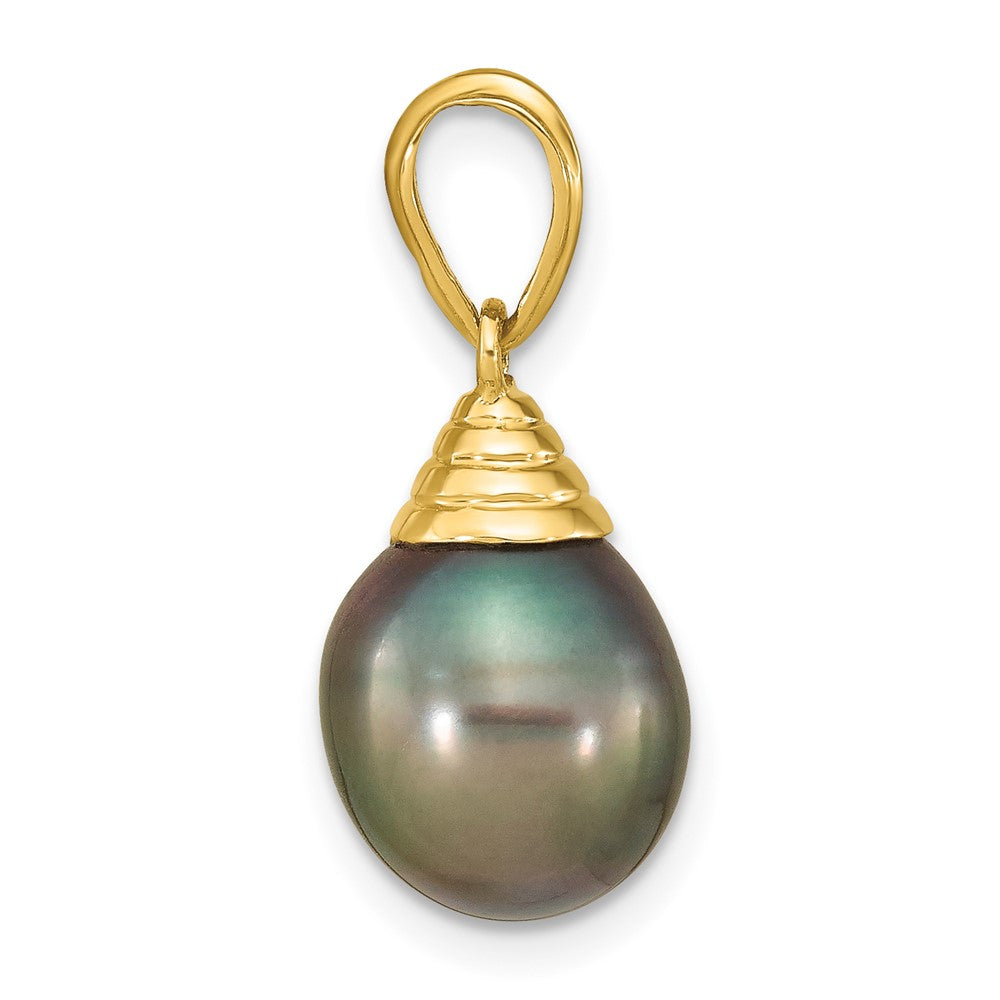 Charlie & Co Jewelry | 14k 9-10mm Black Teardrop Tahitian Saltwater Cultured Pearl Pendant - Model XF760