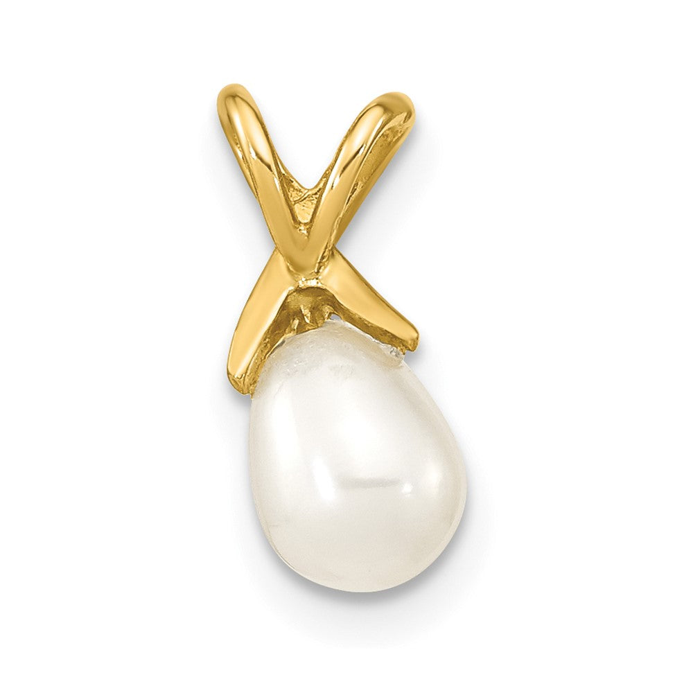 Charlie & Co Jewelry | 14k 5-6mm White Teardrop Freshwater Cultured Pearl Pendant - Model XF776
