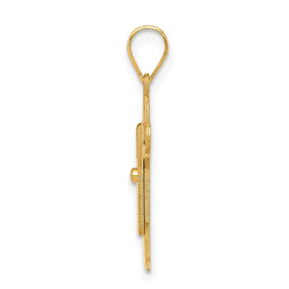Charlie & Co Jewelry | 14k Solid Satin Engravable Boy With Overalls Charm - Model XK350