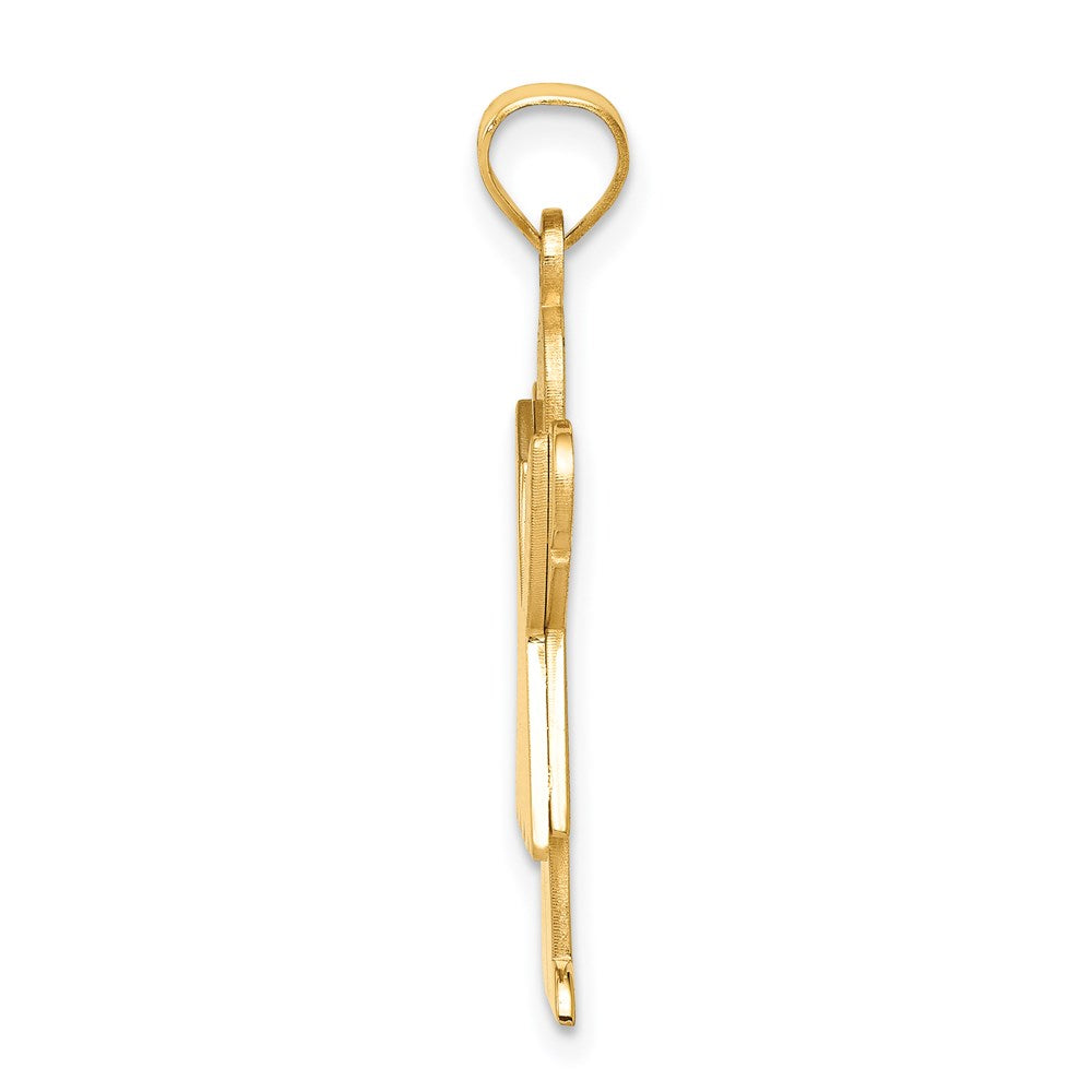 Charlie & Co Jewelry | 14k Solid Satin Engravable Girl W/ruffled Skirt Charm - Model XK361
