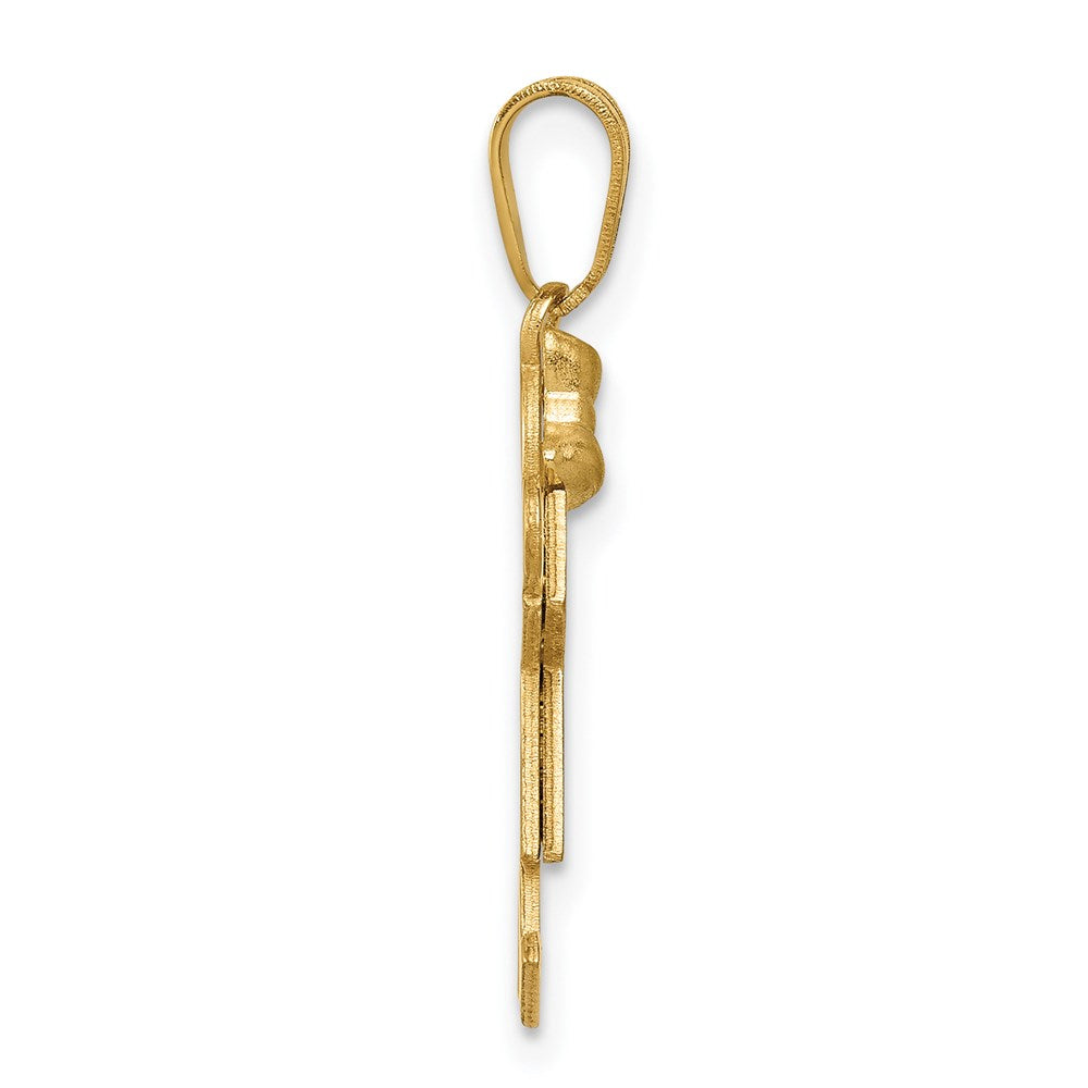 Charlie & Co Jewelry | 14k Solid Engravable Girl With Bow On Left Charm - Model XK374