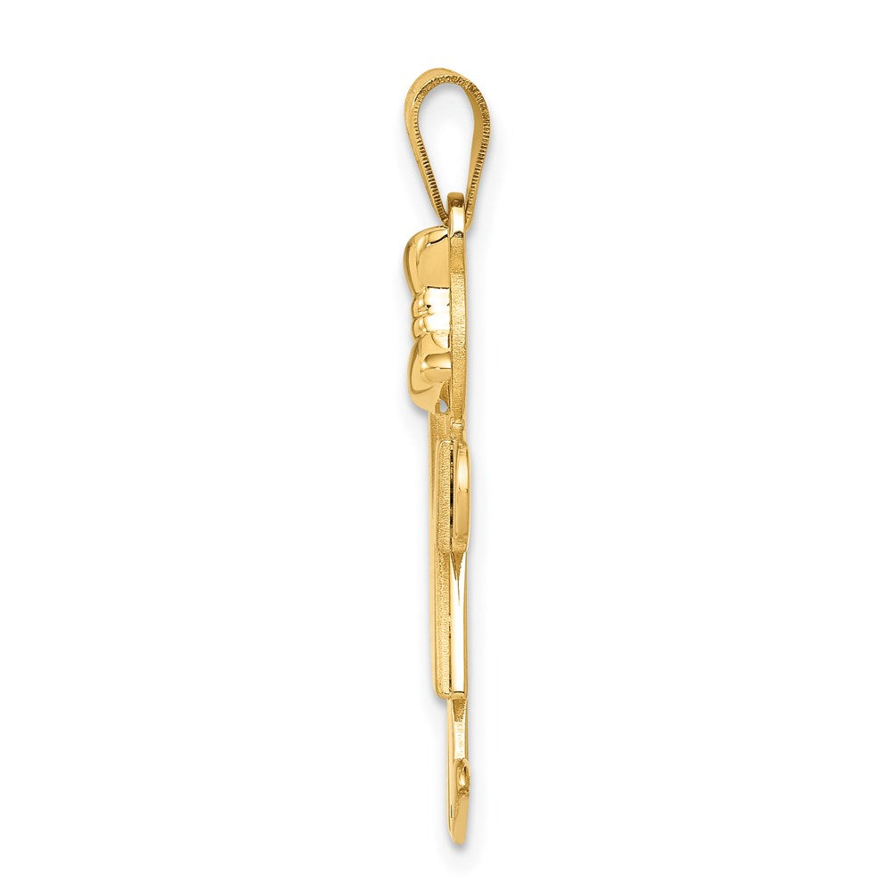 Charlie & Co Jewelry | 14k Solid Engravable Girl With Bow On Right Charm - Model XK381