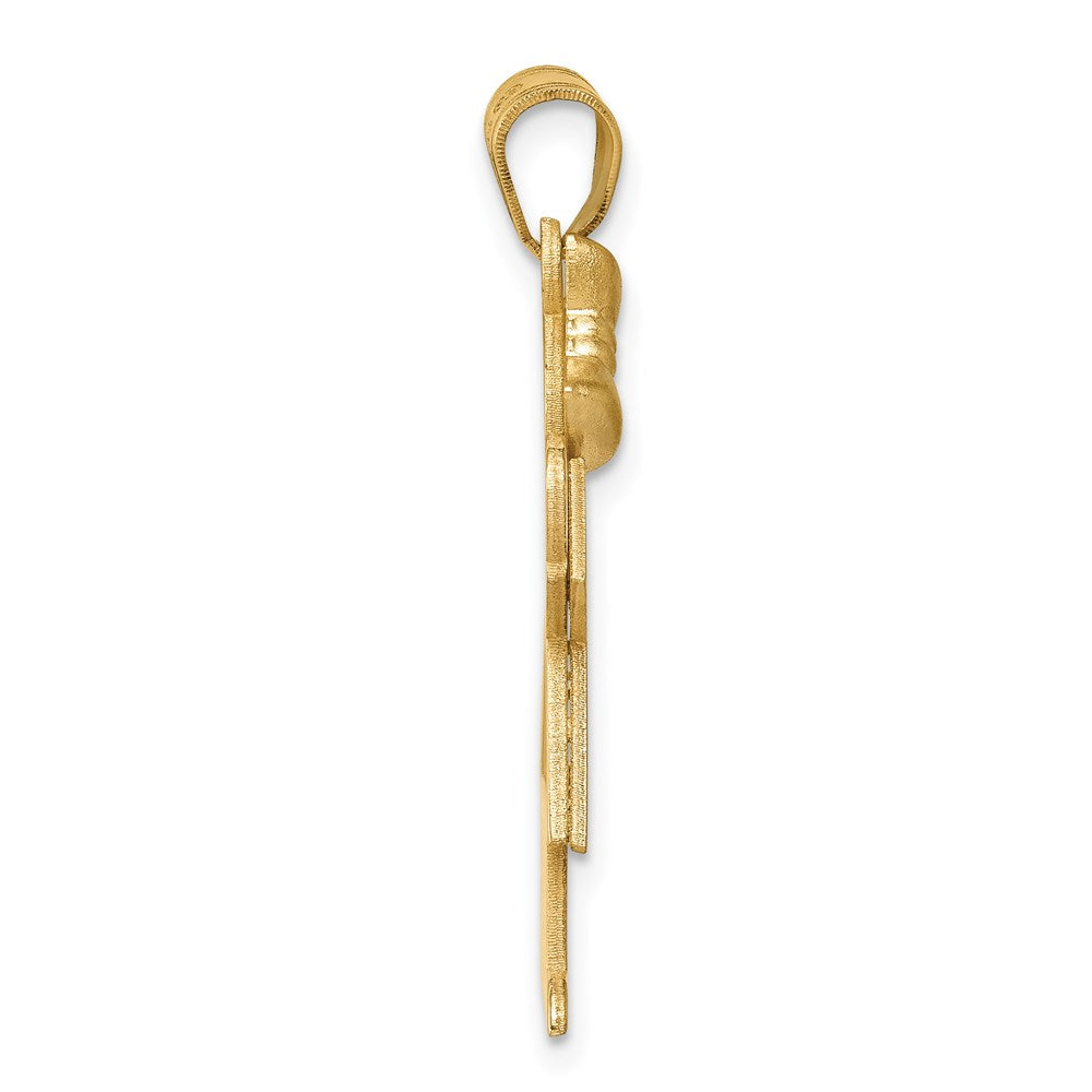 Charlie & Co Jewelry | 14k Solid Engravable Girl With Bow On Left Charm - Model XK383