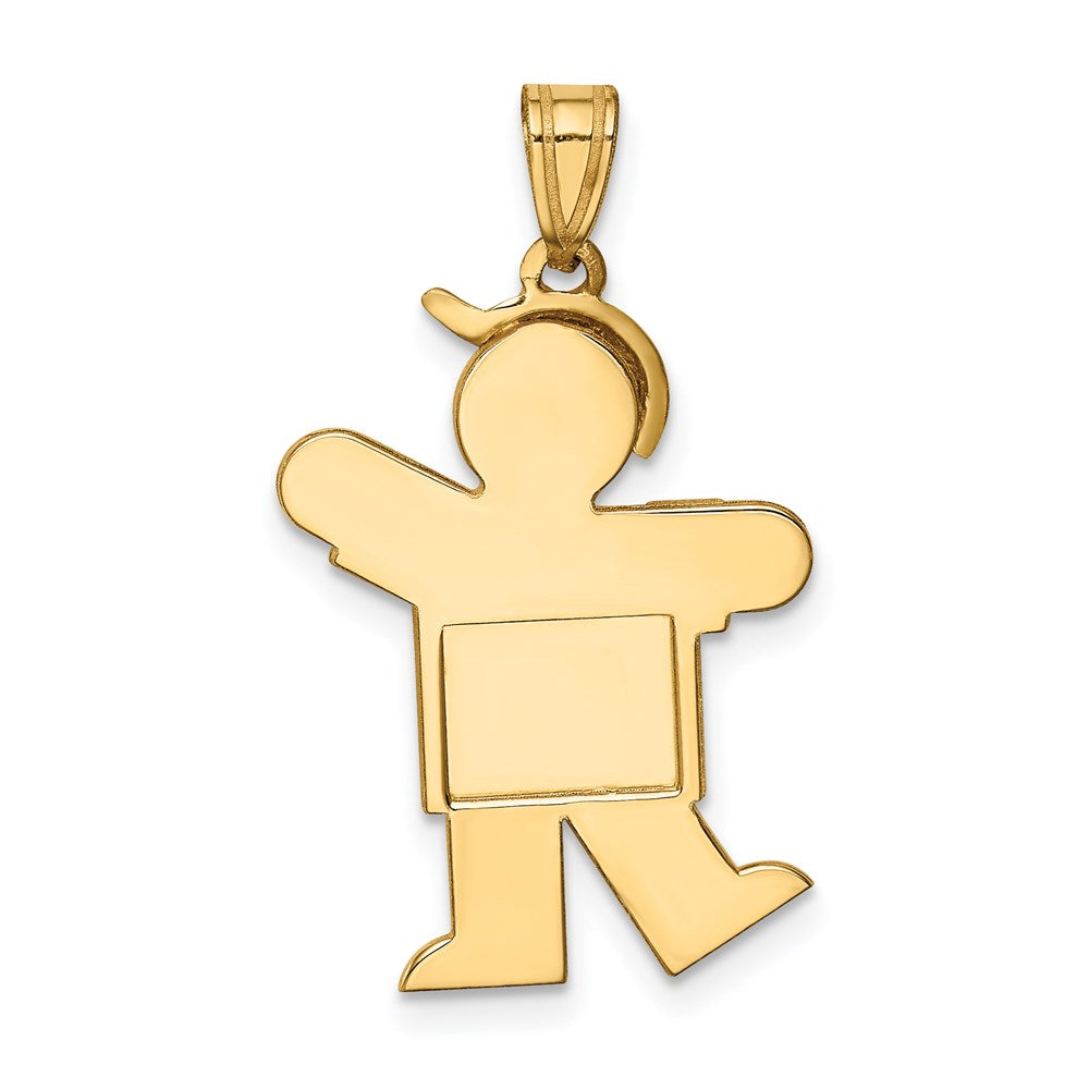 Charlie & Co Jewelry | 14k Solid Engravable Boy With Hat On Left Charm - Model XK386