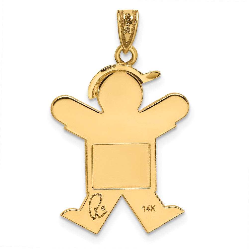 Charlie & Co Jewelry | 14k Solid Engravable Boy With Hat On Right Charm - Model XK387