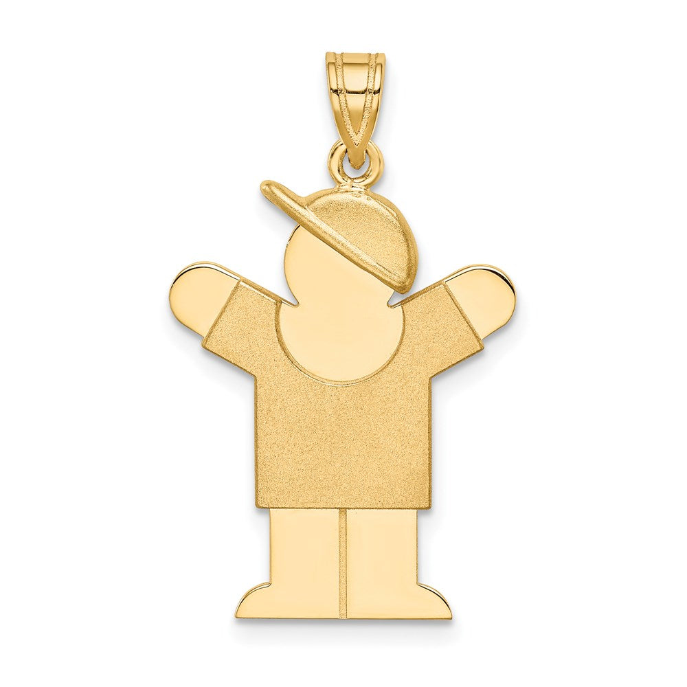 Charlie & Co Jewelry | 14k Solid Engravable Boy With Hat On Right Charm - Model XK388