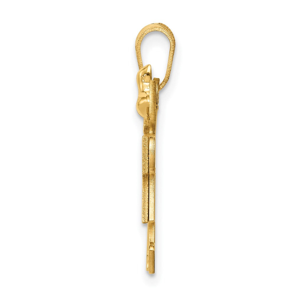 Charlie & Co Jewelry | 14k Solid Engravable Small Double Girls Charm - Model XK393