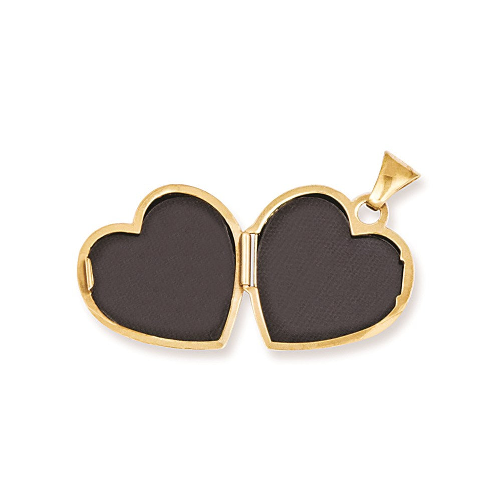 Gold Scroll Heart Locket Pendant - Model XL131 - Charlie & Co. Jewelry