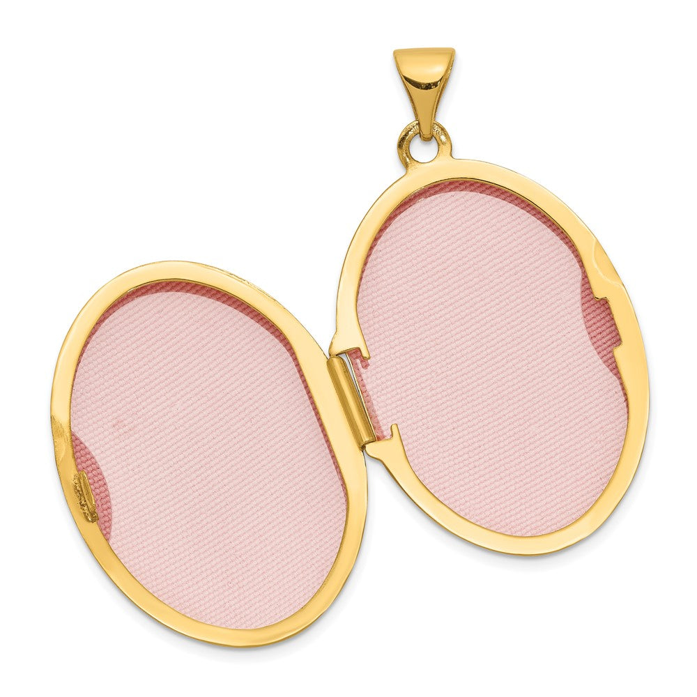 Gold Polished Extra Large Domed Oval Locket - Model XL168 - Charlie & Co. Jewelry