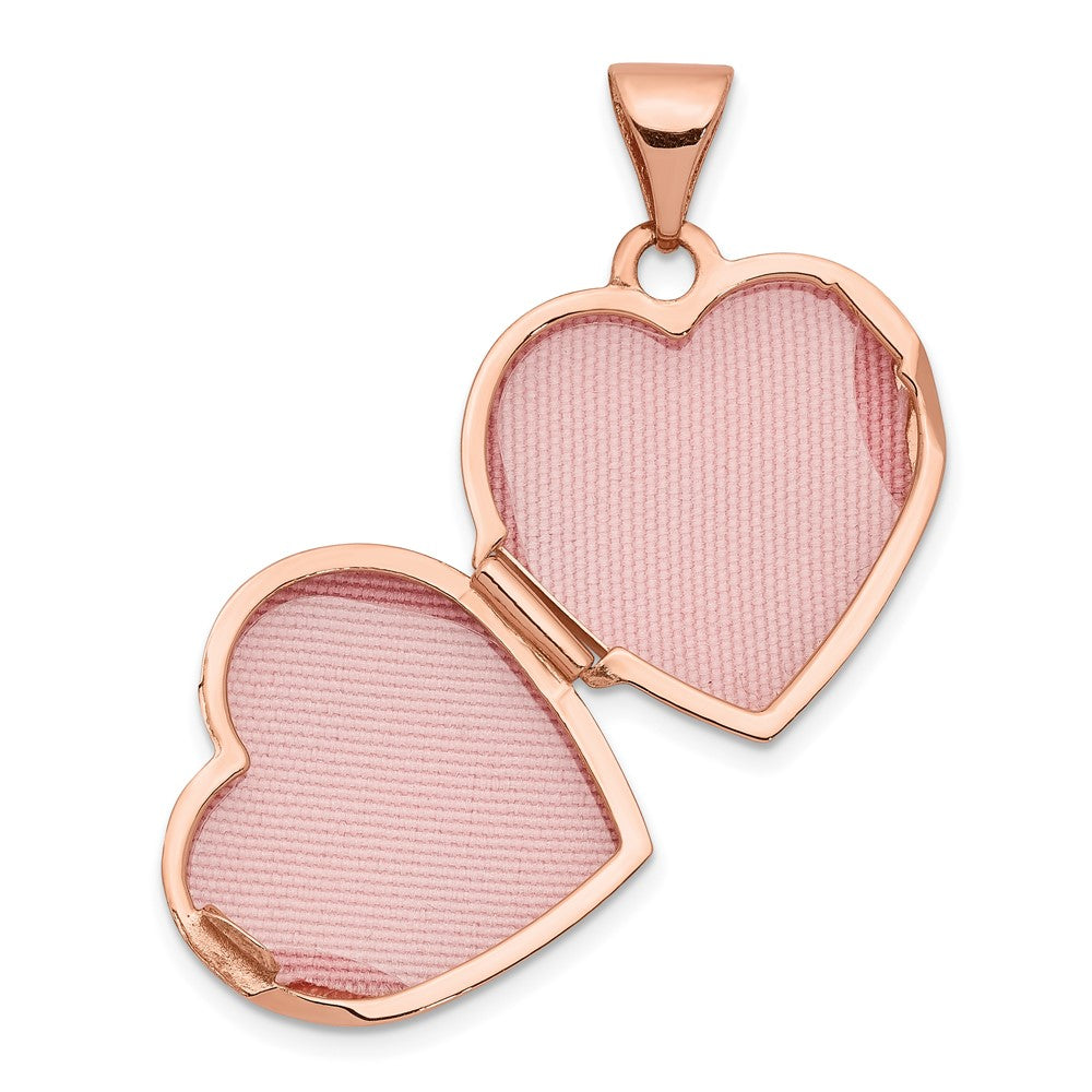 Rose Gold 15mm Plain Heart Locket Pendant - Model XL660 - Charlie & Co. Jewelry