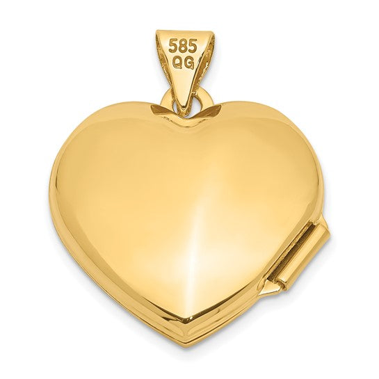Gold 18mm Domed Heart Locket Pendant - Model XL72