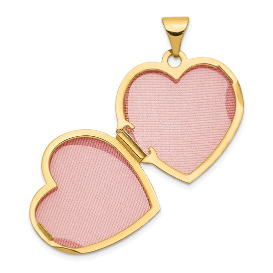 Gold 18mm Domed Heart Locket Pendant - Model XL72