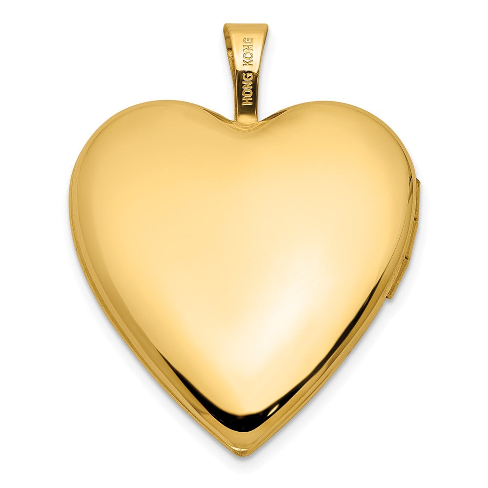 Gold Textured and Polished Heart Design 20mm Heart Locket - Model XL851 - Charlie & Co. Jewelry